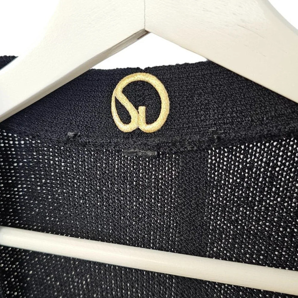 St. John Womens Santana Knit  Open Front Pocket Cardigan Black Size 12 - Picture 6 of 10